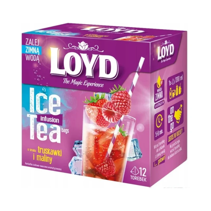 Разтворим студен чай Loyd ягода и малина, 12 бр - Loyd