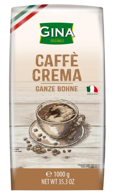 Кафе на зърна Gina Caffe Crema, 1 кг - GINA