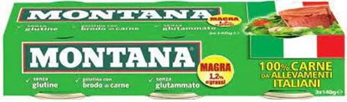Говеждо месо Montana Carne Lessata, консерва 3X140 г