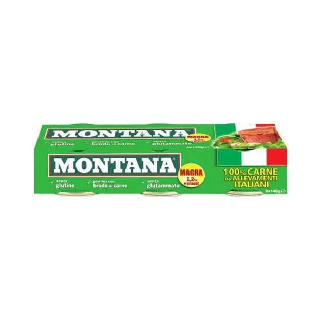 Говеждо месо Montana Carne Lessata, консерва 3X140 г - Carne Montana