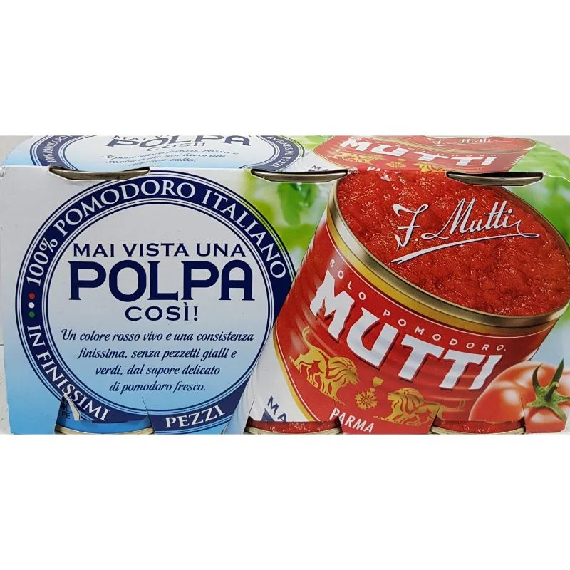 Доматен сос/ситно нарязани домати Mutti Polpa 3х400 г, консерва
