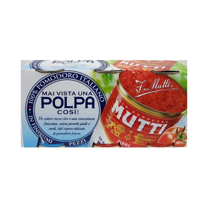 Доматен сос/ситно нарязани домати Mutti Polpa 3х400 г, консерва - MUTTI