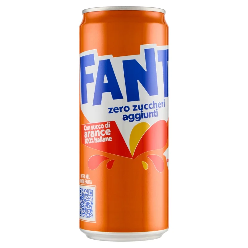 Безалкохолна напитка Fanta Zero портокал кен, 330 мл