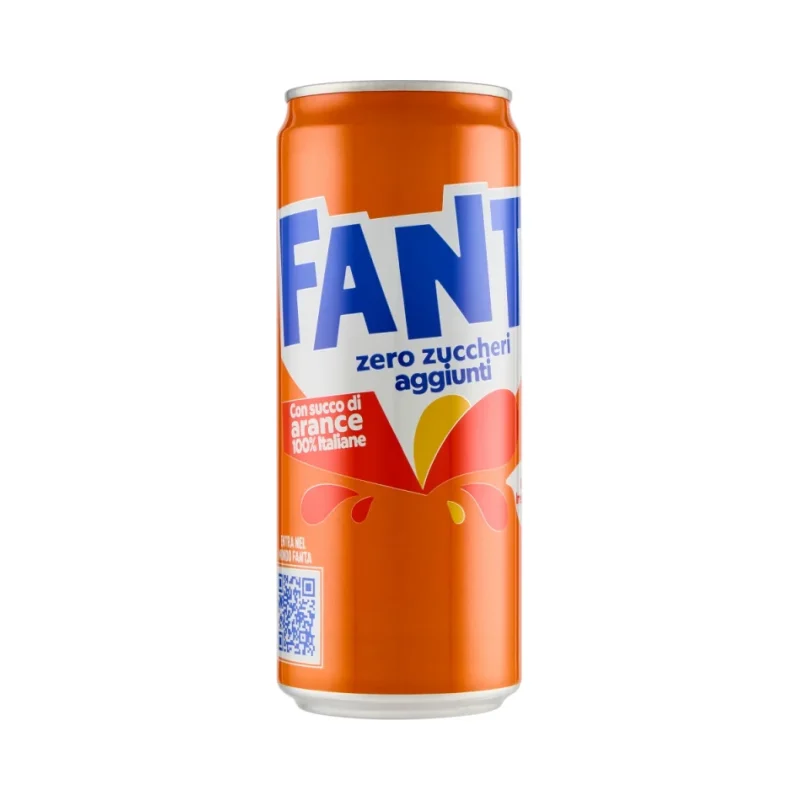 Безалкохолна напитка Fanta Zero портокал кен, 330 мл