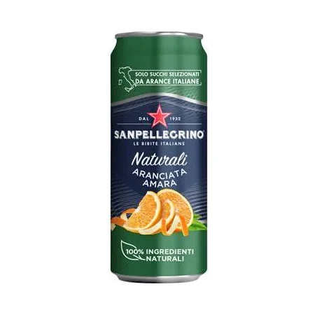 Безалкохолна напитка San Pellegrino Aranciata Amara, кен 330 мл - SAN PELLEGRINO