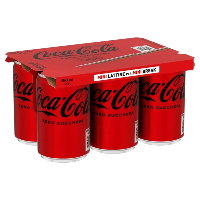 Безалкохолно Coca Cola Mini без захар, кен 6х150 мл
