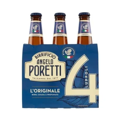Бира Poretti 4 Luppoli Vol.5.5° 3х330 мл - Poretti