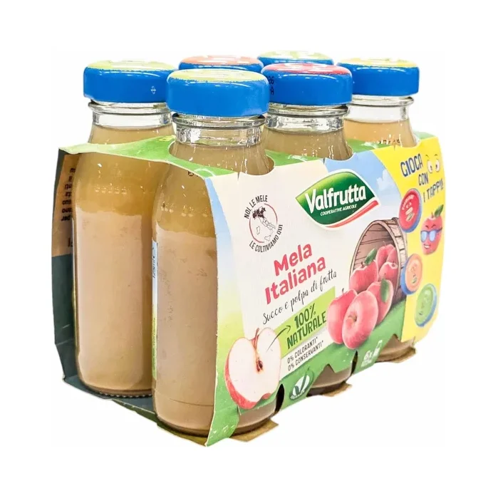 Плодова напитка Valfrutta ябълка 6х125 мл, стъкло - Valfrutta