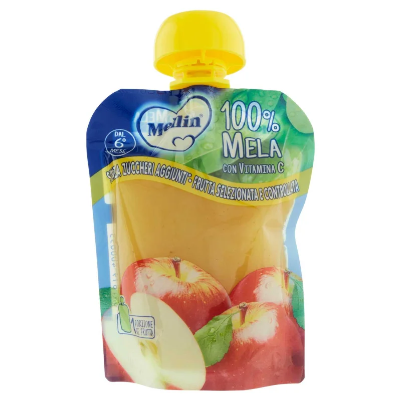 Плодово пюре/закуска Mellin Mela /ябълка/ плик, 90 г