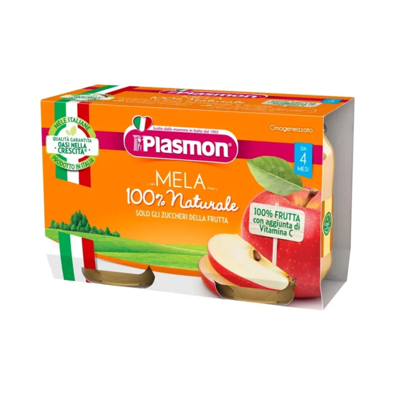 Плодово пюре Plasmon Mela/ябълка/ 2х104г - Plasmon