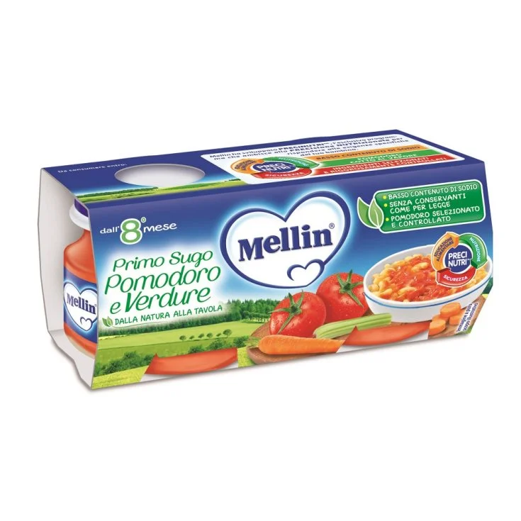 Пюре Mellin домати със зеленчуци 2х80 г - Mellin