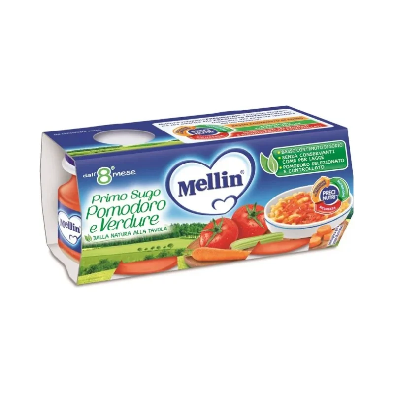 Пюре Mellin домати със зеленчуци 2х80 г - Mellin