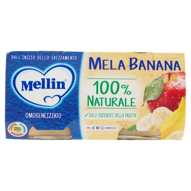 Плодово пюре Mellin ябълка и банан 2х100г - Mellin