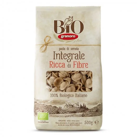 Био паста Granoro Orecchiette, пълнозърнеста, 500 г