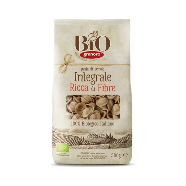 Био паста Granoro Orecchiette, пълнозърнеста, 500 г - GRANORO