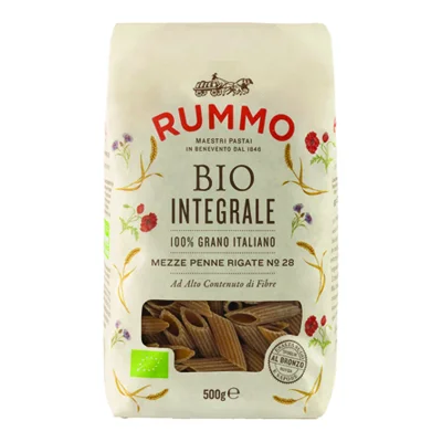 Био паста Rummo Penne Rigate Integrali №28, 500 г