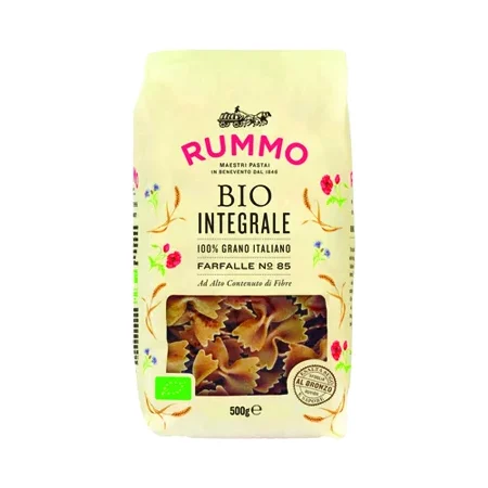 Пълнозърнеста био паста Rummo Farfalle №85 500 г - Rummo