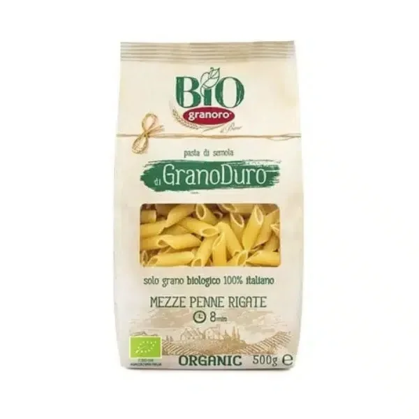 Пълнозърнеста био паста Granoro Mezze Penne Rigate, 500 г