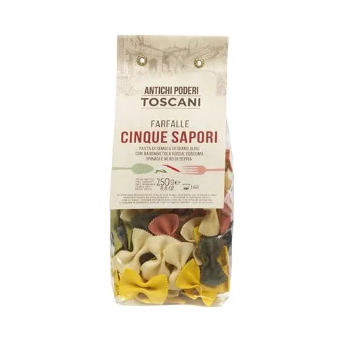 Паста Antichi Poderi Farfalle 5 цвята, 250 г - Antichi Poderi