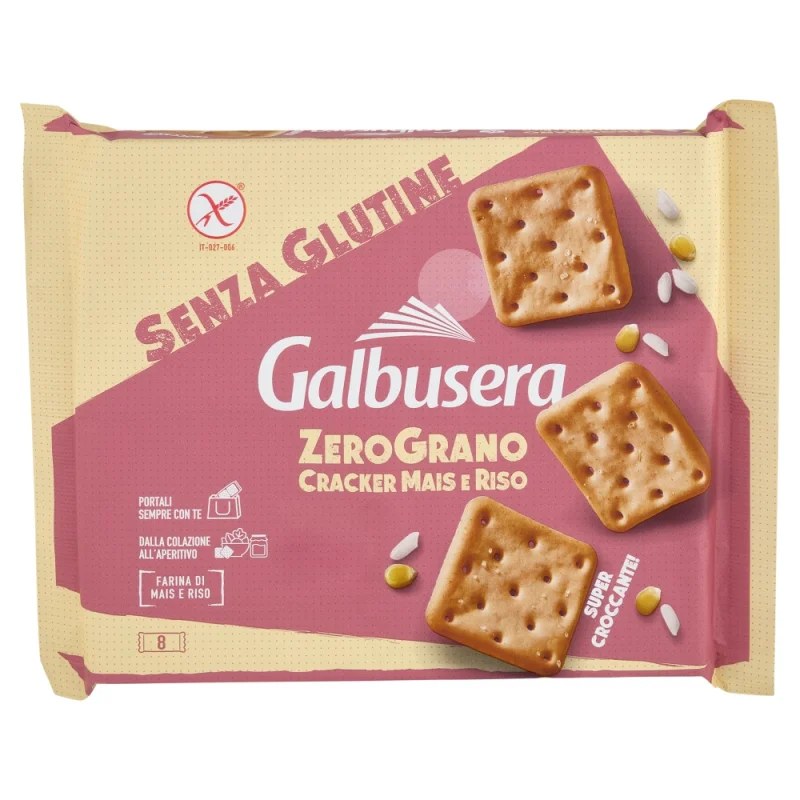 Крекери Galbusera Zerograno с оризово брашно, без глутен 320 г