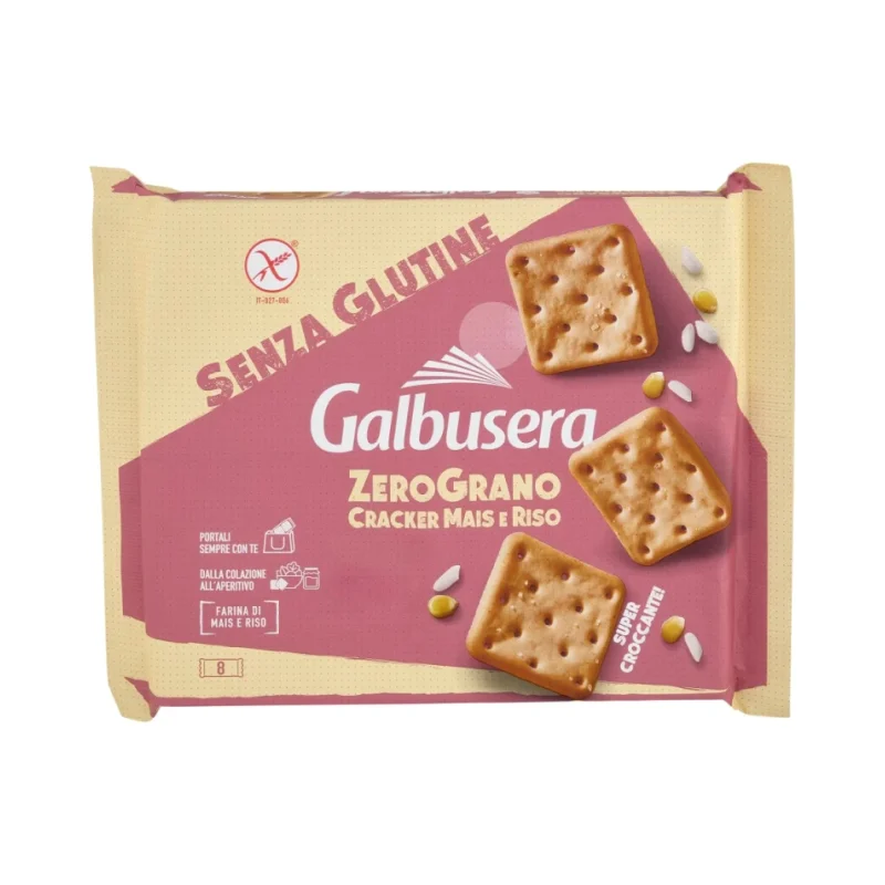 Крекери Galbusera Zerograno с оризово брашно, без глутен 320 г - Galbusera