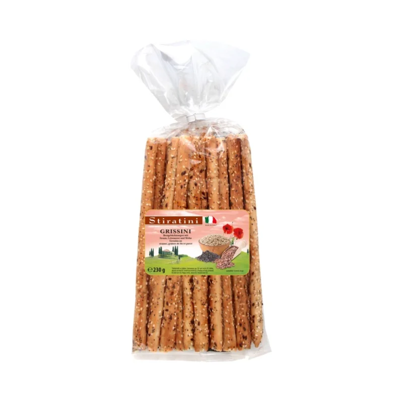 Гризини Stiratini със сусам, мак и ленено семе, 230 г