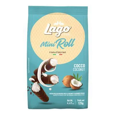 Мини пурички Lago Mini Roll с кокосов крем 125 г