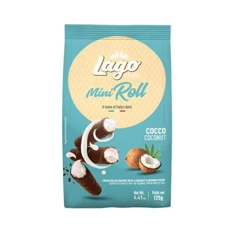 Мини пурички Lago Mini Roll с кокосов крем 125 г - Lago