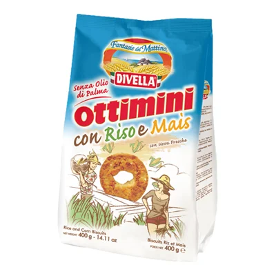 Бисквити Divella Ottimini ориз и царевица 400 г