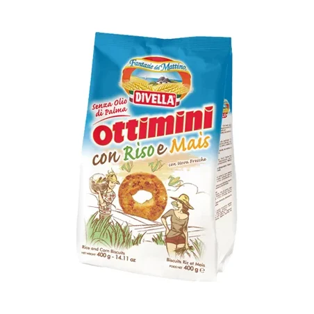 Бисквити Divella Ottimini ориз и царевица 400 г - DIVELLA