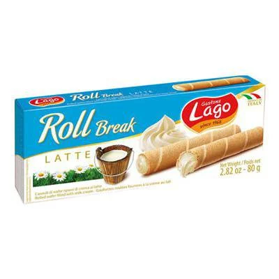 Пурички Lago Roll Breakfast с млечен пълнеж 80 г