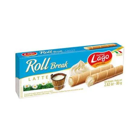 Пурички Lago Roll Breakfast с млечен пълнеж 80 г - Lago