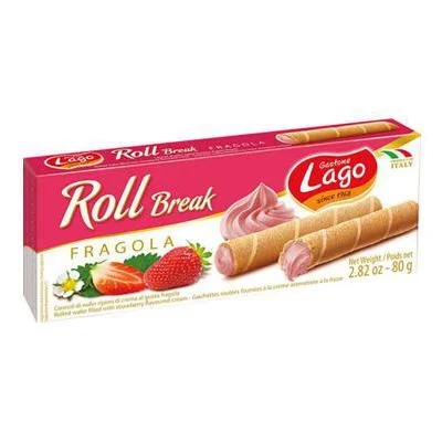 Пурички Lago Roll Break с ягодов пълнеж 80 г - Lago