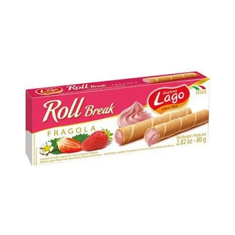 Пурички Lago Roll Break с ягодов пълнеж 80 г - Lago