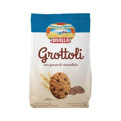 Бисквити Divella Ottimini Grottoli с парченца шоколад 400 г - DIVELLA