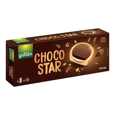 Бисквити с крем Gullon Choco Star Latte, 235 г - Gullón