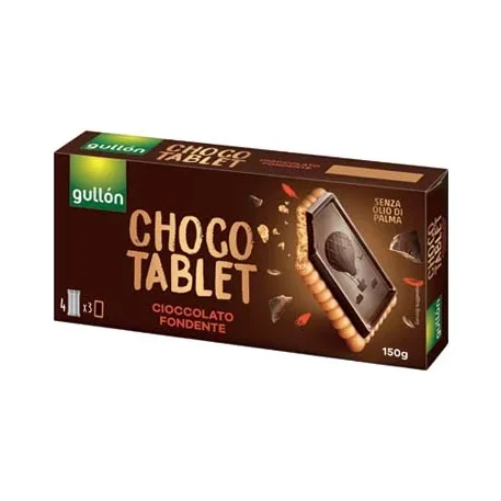 Бисквити Gullon Choco Tablet с черен шоколад 150 г - Gullón