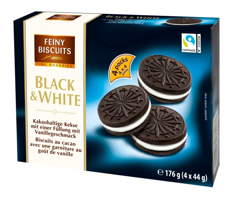 Бисквити Black & White Feiny, 176 г - Black