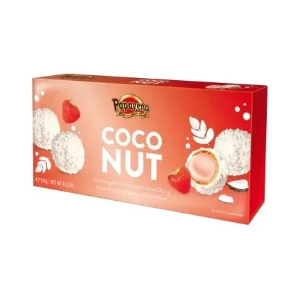 Вафлени бонбони-топчета с кокос и ягодов крем Papagena, 120 г - Papagena