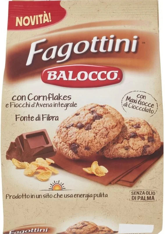 Бисквити с корнфлейкс и шоколад Fagottini Balocco 700 г