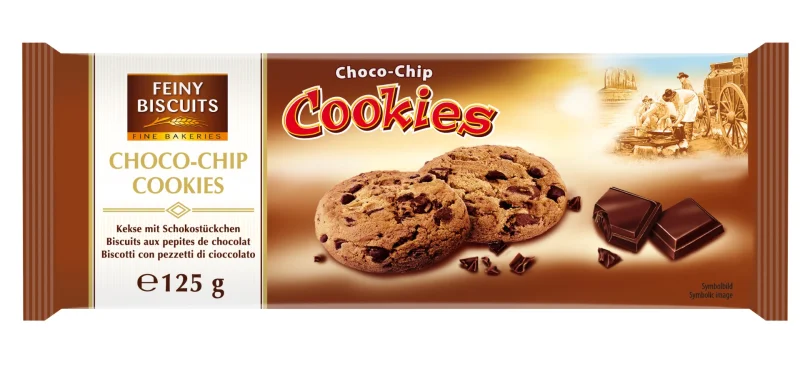Бисквити Feiny Buiscuits Choco Chips, 125 г - Feiny