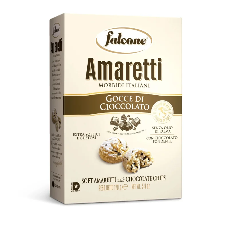 Бисквити Falcone Amaretti с парченца шоколад 170 г - Falcone