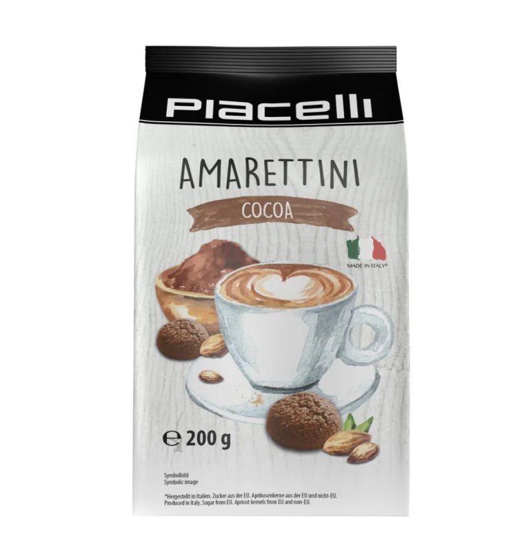 Бисквити с какао Amarettini Piacelli, 200 г - Piacelli