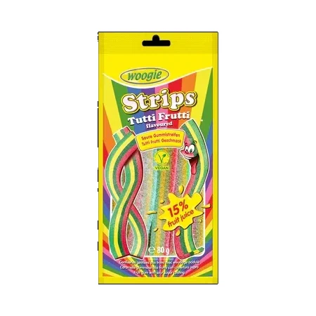 Плодови дъвки лентички Tutti Frutti Woogie 80 г - Tutti