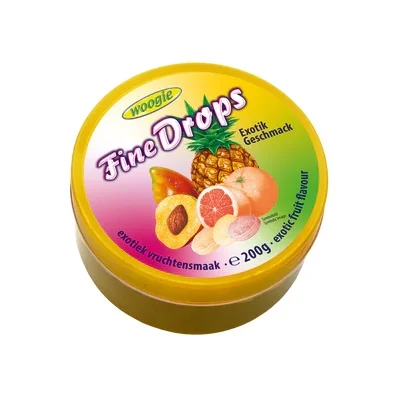Плодови бонбони Woogie Exotic, метална кутия 200 г - Woogie