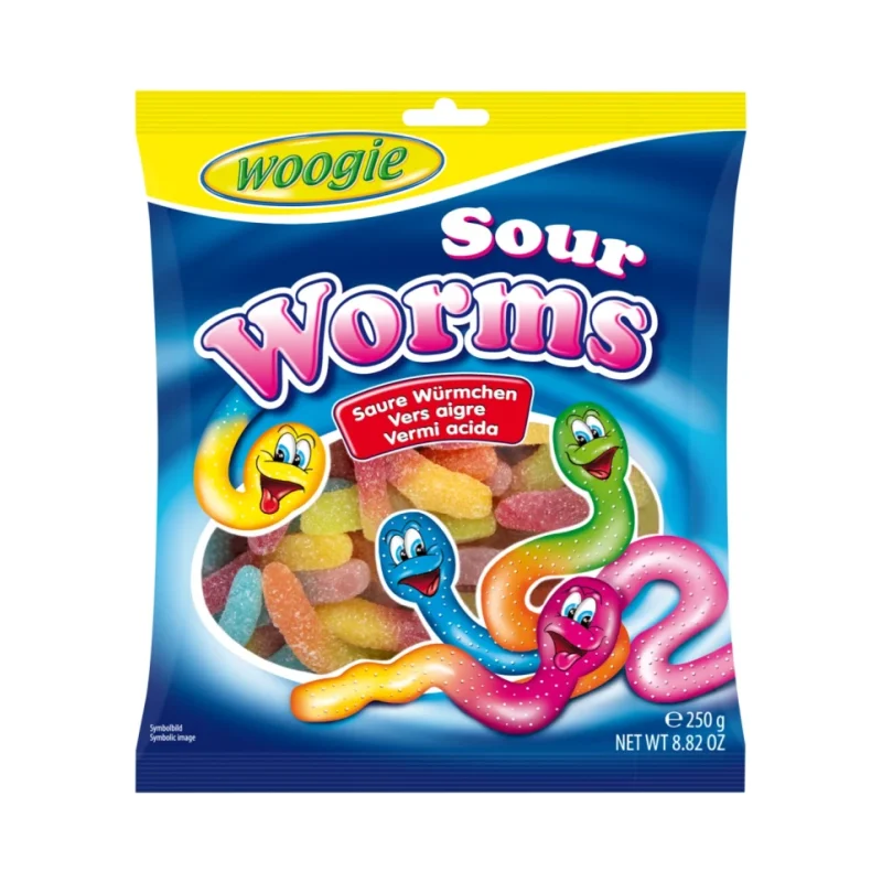 Желирани червейчета Woogie в плик, 250 г - Woogie