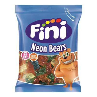 Бонбони Fini, неонови гумени мечета 90 г - NOVI