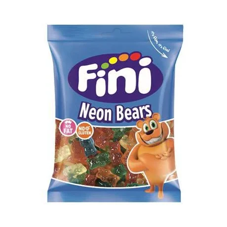 Бонбони Fini, неонови гумени мечета 90 г - NOVI