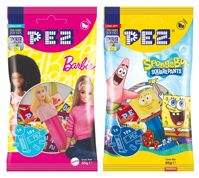Бонбони Pez Hello Kitty и Barbie, микс дисплей, 85 г - Pez Hello