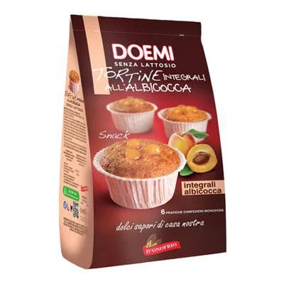 Пълнозърнести кексчета с пълнеж кайсия Doemi 250 г - Doemi